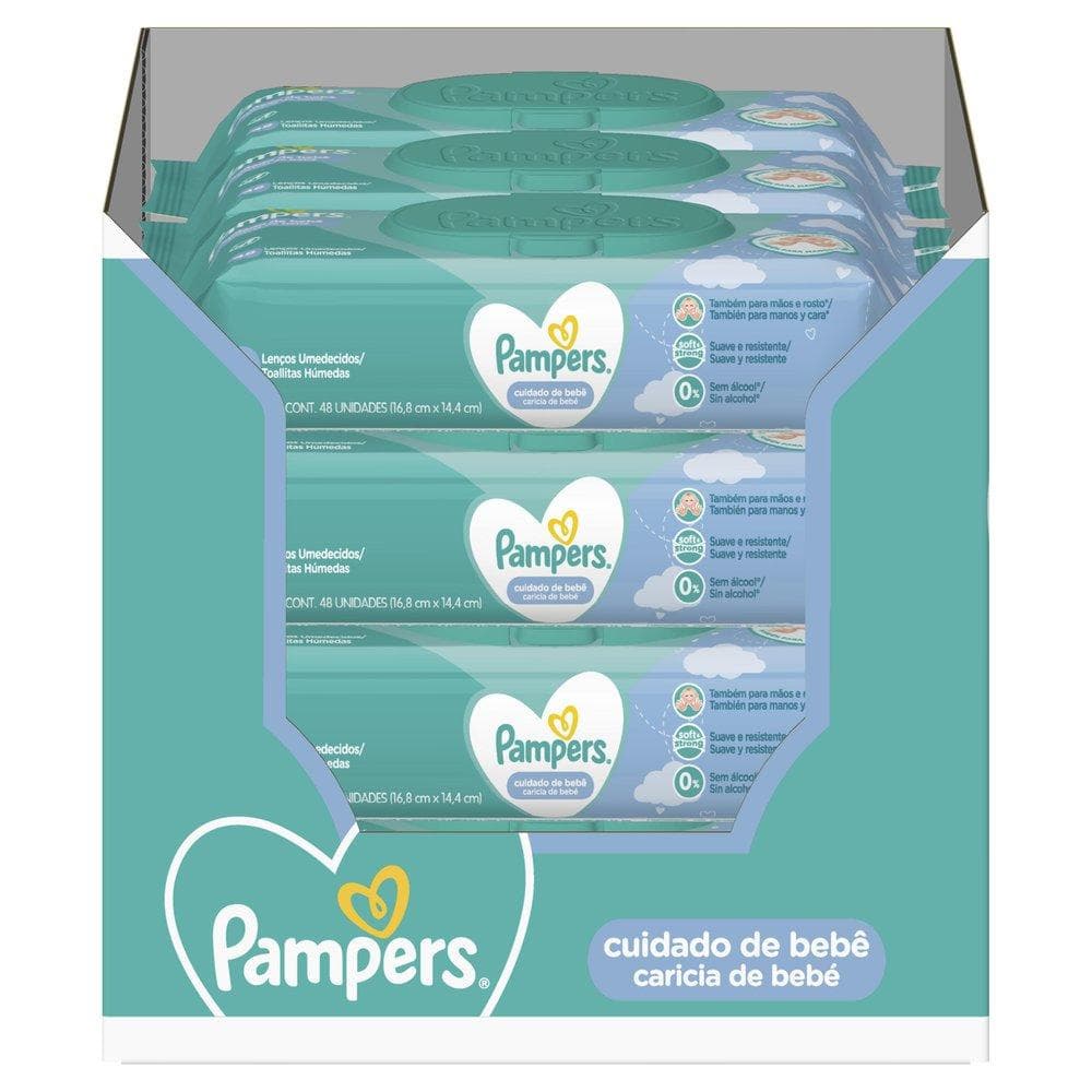 Lencos Umedecidos Pampers Caricia 576un — Enxoval de Bebe 2026 | Comprar na Shopee com desconto