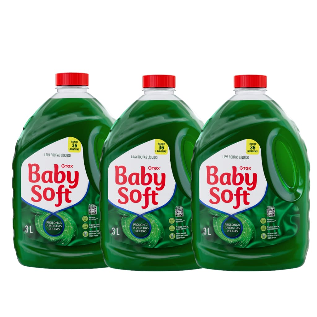 Kit 3 Lava Roupas Baby Soft 3L — Enxoval de Bebe 2026 | Comprar na Shopee com desconto