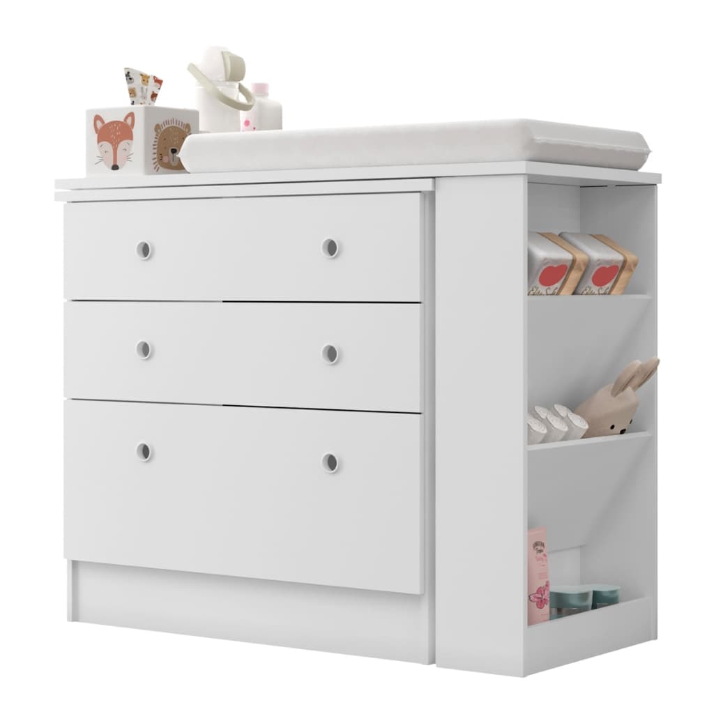 Comoda Giratoria 3 Gavetas com Trocador — Enxoval de Bebe 2026 | Comprar na Shopee com desconto